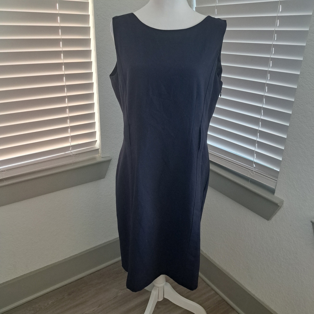 Calvin Klein Collection Navy Sleeveless Midi Dress